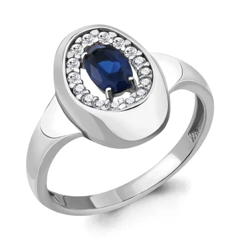 

Ring AQUAMARINE with nanosapfirom, cubic zirconia, silver 925