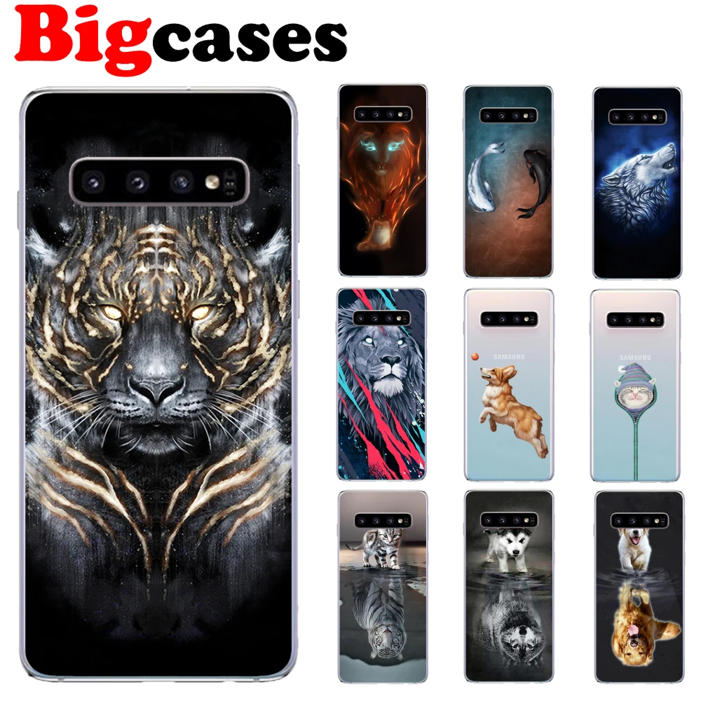 

For Samsung Galaxy S10 Plus S10e Case Cover Soft TPU Funda Silicone Lion Tiger Wolf Fish Dog Cat Fox S10 Lite Coque Phone Shell