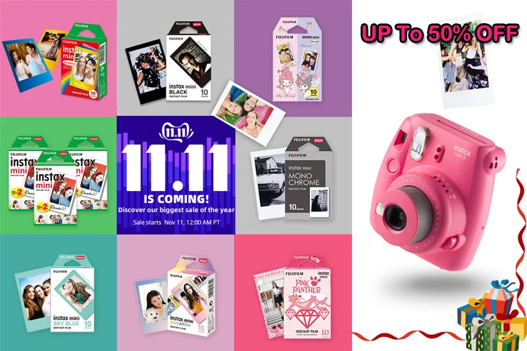 Fujifilm Fuji Instax Мини монохромный фильм 10 листов для мини 9 8 7s 90 25 мгновенных камер Share Liplay SP1 SP-2 принтер