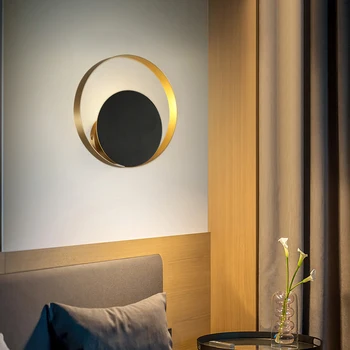 

Denmark LED Wall Lamp Eclipse Crescent round Circle Brushed Bronze Northern Europe after American-Style Free shippingF led strip