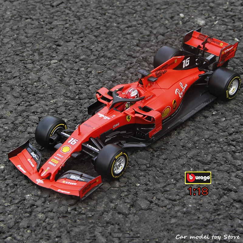 

Bburago 1:18 2019 Ferrari F1 90th Anniversary Edition Formula #16 Charles Ledlerc Simulation Alloy Model Car Collection Gift Toy