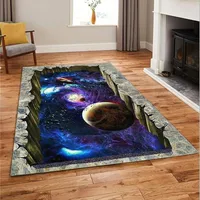 Nordic Carpet Soft Flannel play Area Rugs Galaxy Space 3D Printing Parlor Anti-slip Mat Home Decor Large Carpets for Living Room 1