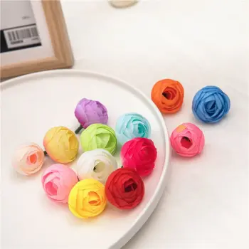 10pcs Artificial Tea Rose Bud Small Peony Flower Head Flores For Wedding Decoration Wreath Diy Craft Fake Flowers Home Decor