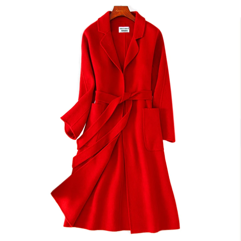 Двусторонняя кашемировая куртка Casaco Feminino шерстяное пальто осенне-зимнее пальто Женская ткань корейское элегантное тонкое модное длинное пальто