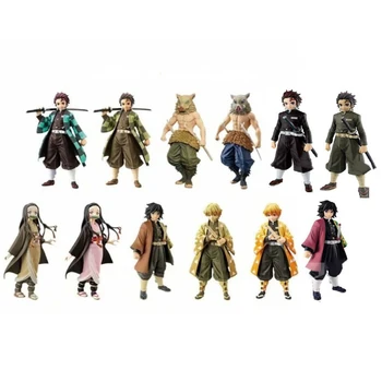 

18CM Devil's Blade Figure Demon Slayer Nezuko Tanjirou Zenitsu Giyuu Inosuke Q Ver. Action Anime Kimetsu no Yaiba Figurine Toys