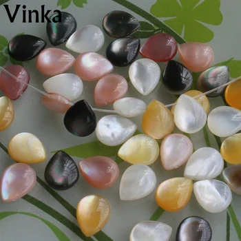

60pcs Natural Mother-Of-Pearl Shell Drop Shaped Hand-Made Creative Earrings Necklace Pendant Accessories
