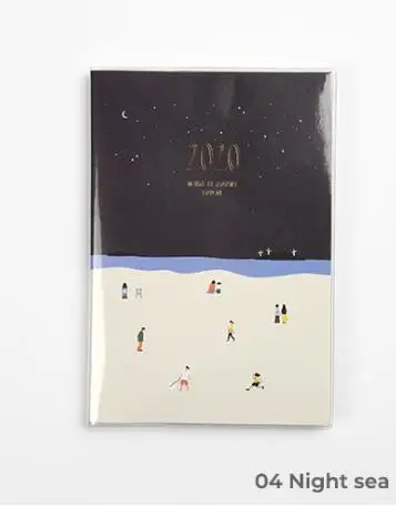 04 Night sea Милый ежемесячный недельный планировщик с животными из мультфильмов, Kawaii notebook 152 P - Цвет: 04 Night sea