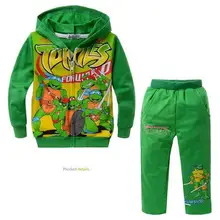 Детские толстовки+ штаны для мальчиков подростковый комплект ниндзя, Осенние вечерние бутик детской одежды, спортивный костюм с черепашками ниндзя пальто для девочек, 2 предмета