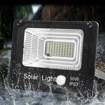 

50W Waterproof LED Spotlight Solar Energy Powered Human Body Induction Waterproof Wall Lamps for Outdoor Garden Landscape