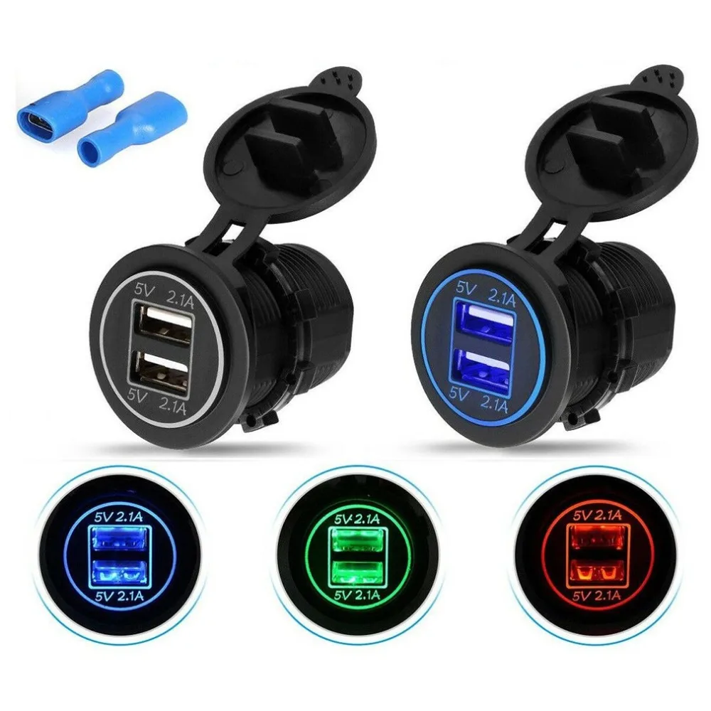 12V розетка для автомобильного прикуривателя дистрибьютор двойной USB прикуриватель зарядное устройство адаптер питания розетка
