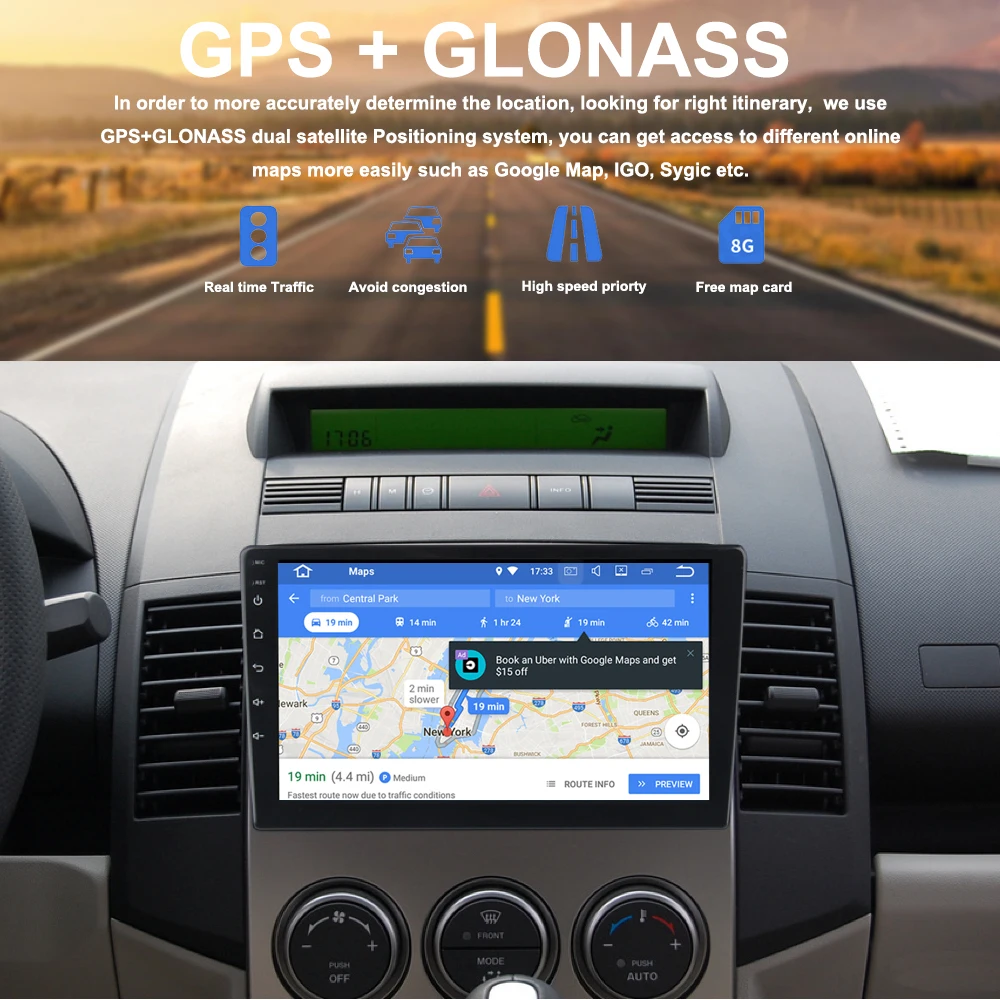 

Car Radio GPS for Mazda 5 Android 9.0 2006 2007 2008 2009 2010 IPS Screen Auto Stereo NAVI 4G WIFI RDS USB AUX BT free map card