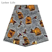 Личи жизни цветок птица печатных Анкара африканская ткань хлопок настоящий воск ткань для женщин вечернее платье Diy Швейные материалы