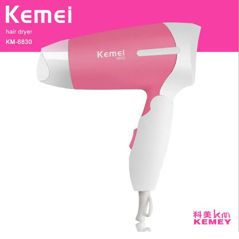 

kemei electric hair dryer KM6830 mini hair dryer for student foldable handle 1200W power cold hot air Negative ion hair care