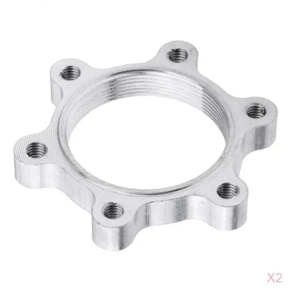 2Pcs 48mm Bike Hub Lock Nut Flange Thread Disc Brake Adaptor Disk Rotor Tray