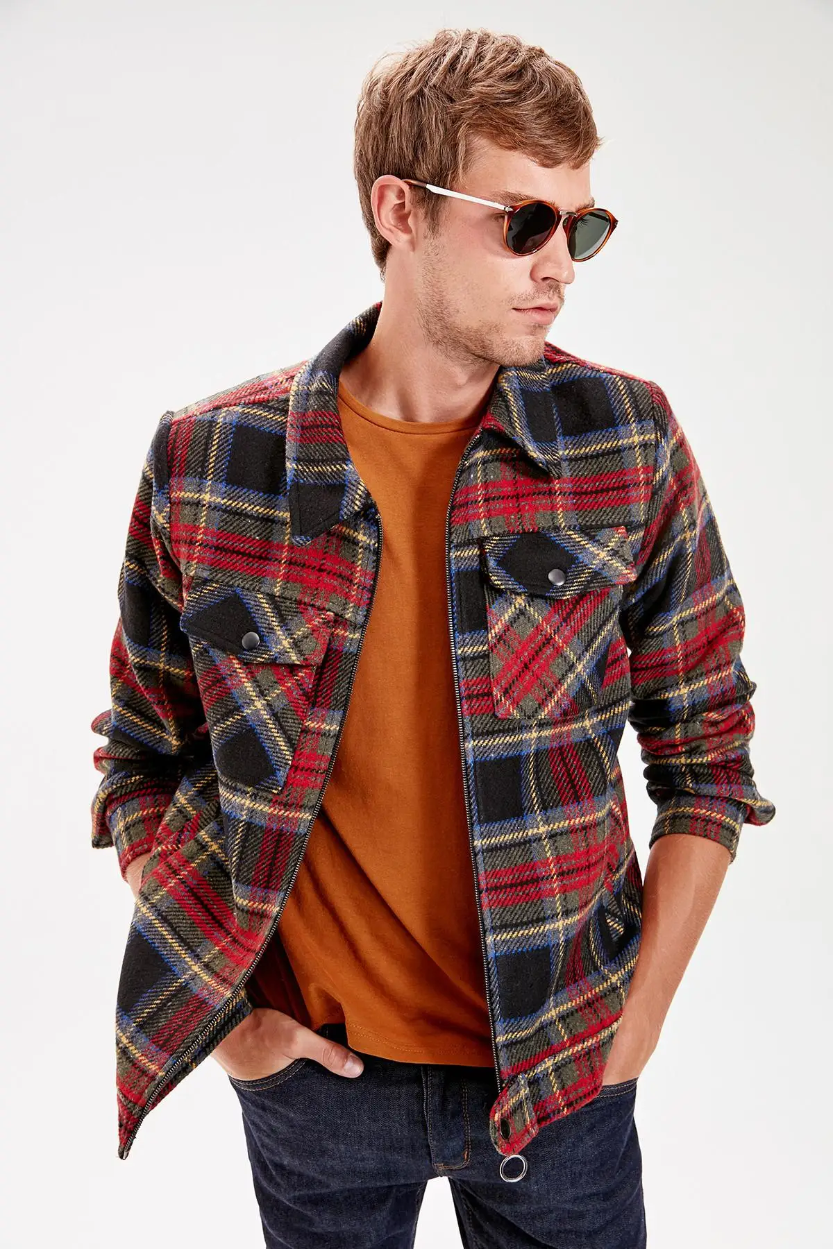 

Trendyol Red New Men 'S Fronting Fermuarı Pockets Coats New TMNAW20KB0009