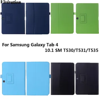

SM-T530 T531 T535 10.1 Inch Tablet Accessories For Samsung Galaxy Tab 4 10.1 SM T530/T531/T535 Cover Luxury Smart Flip Case Skin