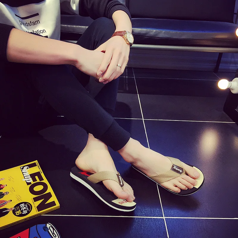 

S414 Summer Flip-flops Men Korean-style Outdoor Students Cool Seaside Beach Anti-slip Soft-Sole Sandals