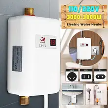 110/220V 3800W bezzbiornikowa elektryczna grzałka do wody łazienka kuchnia szybki podgrzewacz wody wyświetlacz temperatury ogrzewanie prysznic uniwersalny