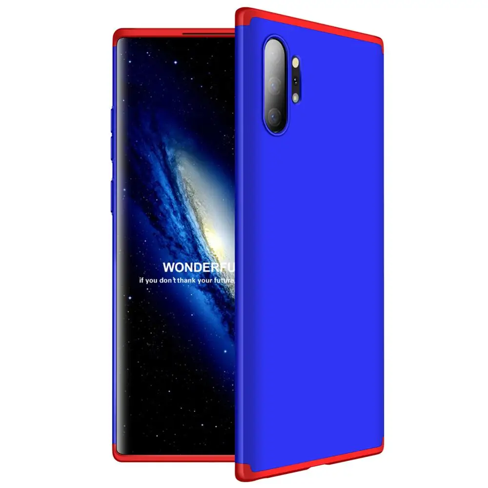 Синий 100 шт./лот 360 все включено щит PC модный пластиковый чехол для samsung galaxy Note 8 9 10 10 plus чехол для телефона - Цвет: Синий