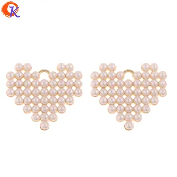 

Cordial Design 30Pcs 25*28MM Jewelry Accessories/Imitation Pearl/Heart Pendant/DIY Earrings Making/Hand Made/Earring Findings