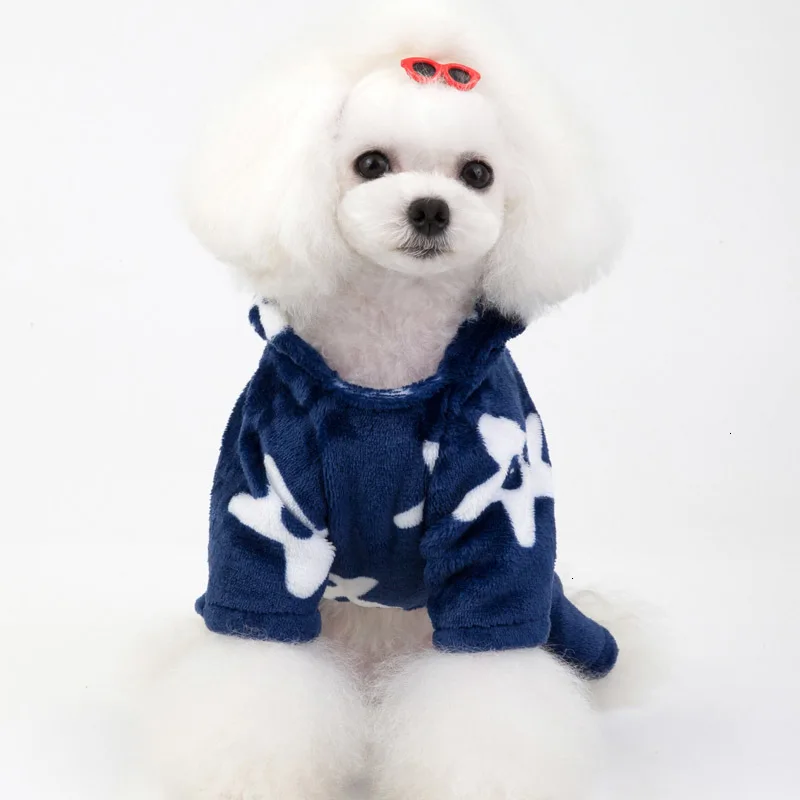 6 цветов для собак Комбинезоны зимние теплые собака пижамы из мягкого флиса Щенок Кот с капюшоном пальто, Одежда для питомцев, одежда для кошки собаки Йорки