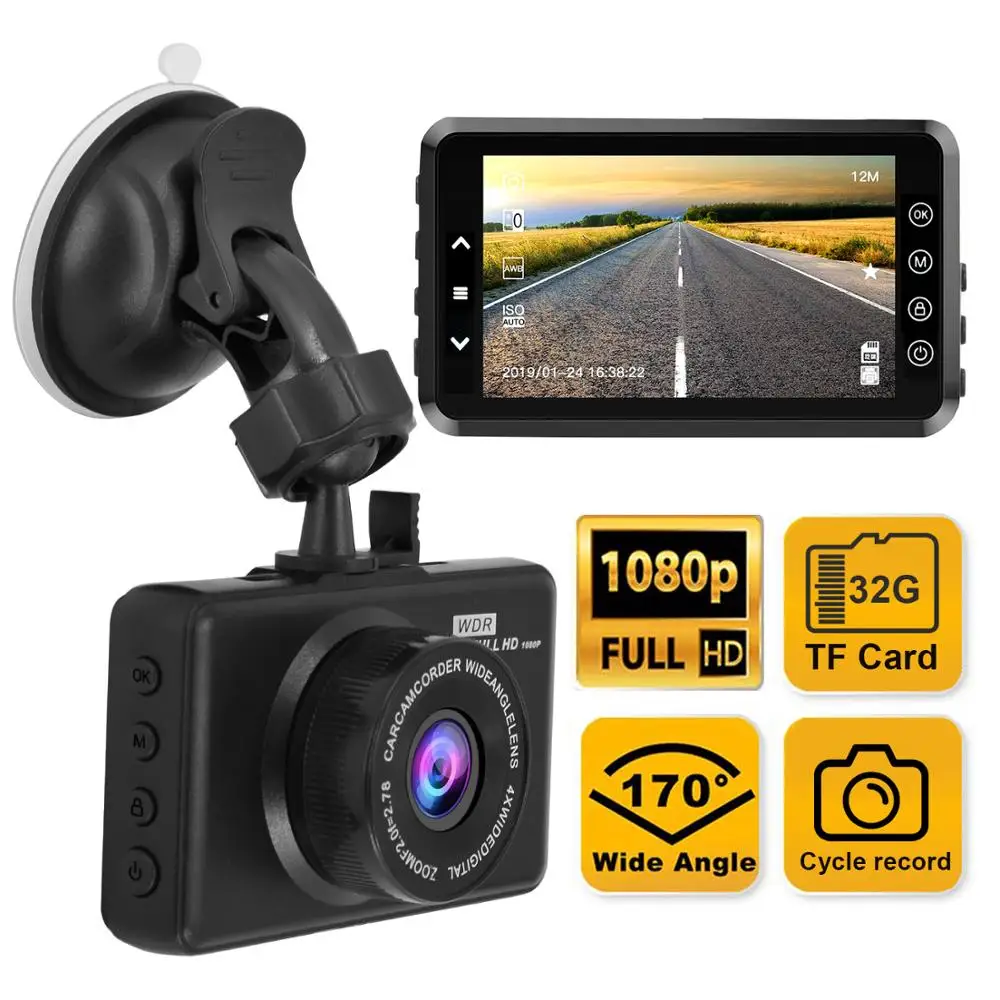 AIXZ Dash Cam Видеорегистраторы для автомобилей FHD 1080P 3 0 ''IPS HD Дисплей автомобиля