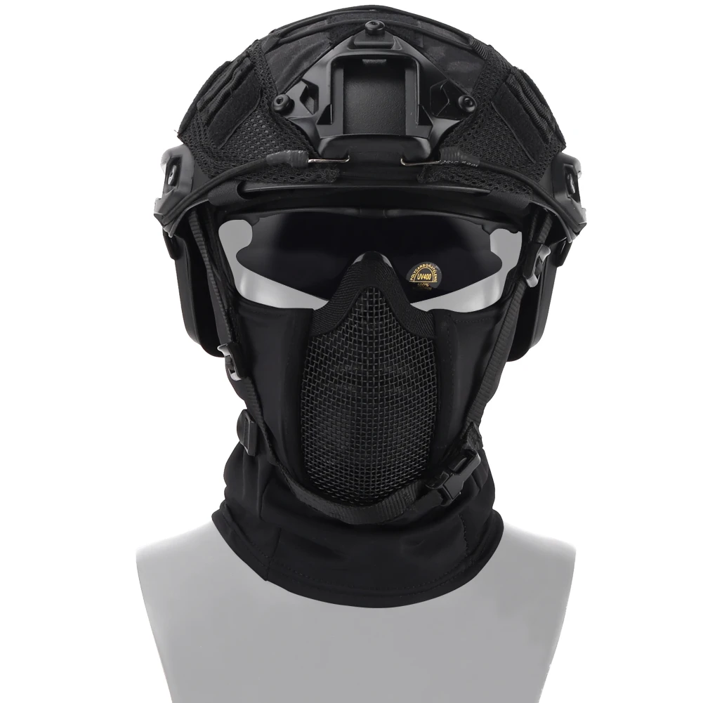 Тактический головной убор маска для страйкбола сетка на пол-лица маска охотничий как в CS Велоспорт Защитные Вечерние Маски теневой боец головные уборы