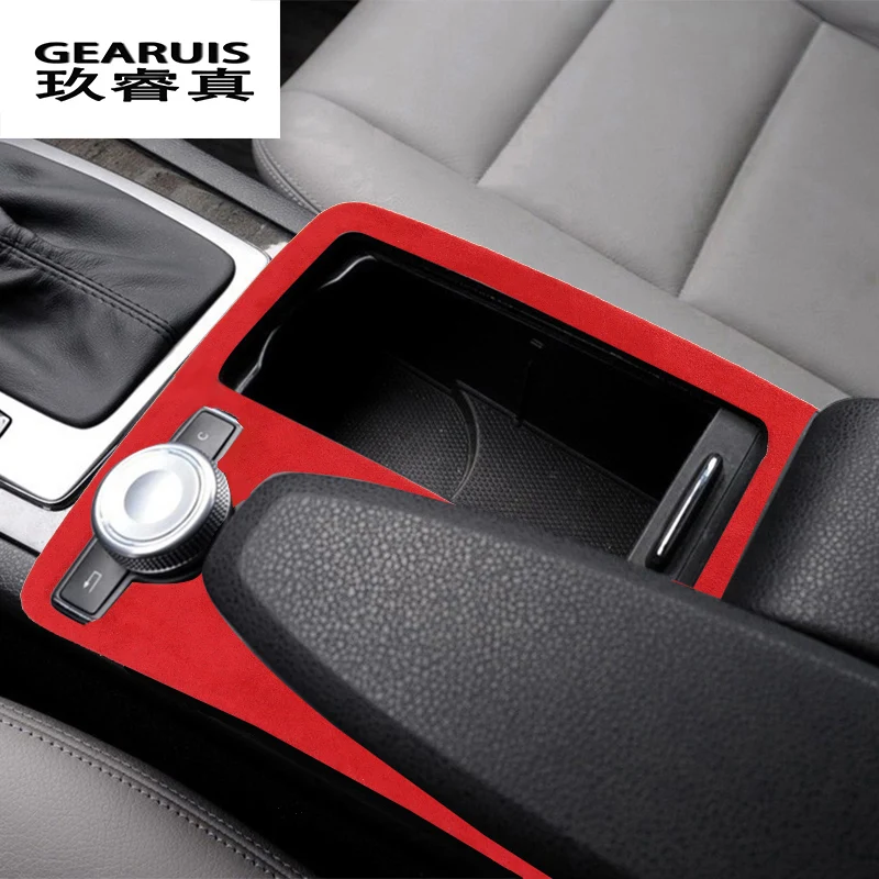 

Car Styling Suede leather Center Console Gear Shift Water Cup Panel Cover Trim For Mercedes Benz W204 W212 C Class E Class Coupe