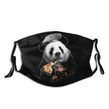 

PANDA LOVES PIZZA Reusable Face Mask With Replaceable PM2.5 Filters 3D Print Anti-Bacterial Protection Cover Respirator
