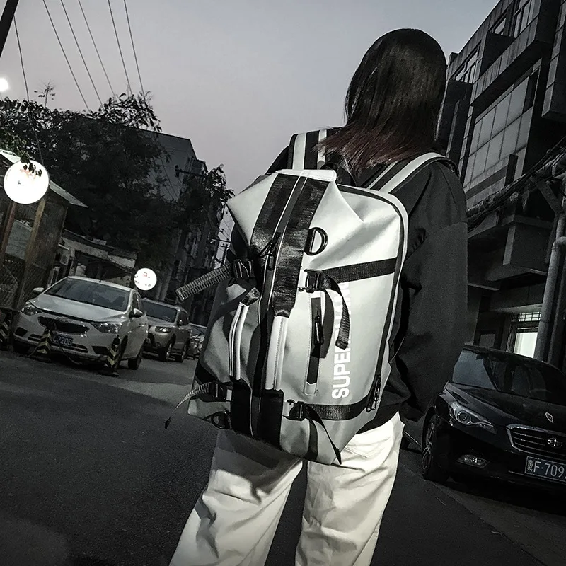 Fashion brand backpack, men's Korean version, leisure, INS style, large capacity travel bag, student bag, women's fashion bag