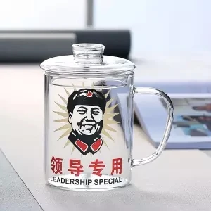 Супер большая емкость, стеклянная чашка, высокая температура, чашка для воды с крышкой, чайная чашка, креативная ностальгическая революция, большая чайная кружка, чайник - Цвет: 700ML
