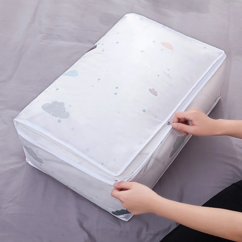 

2019 New Creative Non-woven Portable Foldable Two Sizes Storage Bag Organizer Clothes Storage Bag for Pillow Bedding Blanket New
