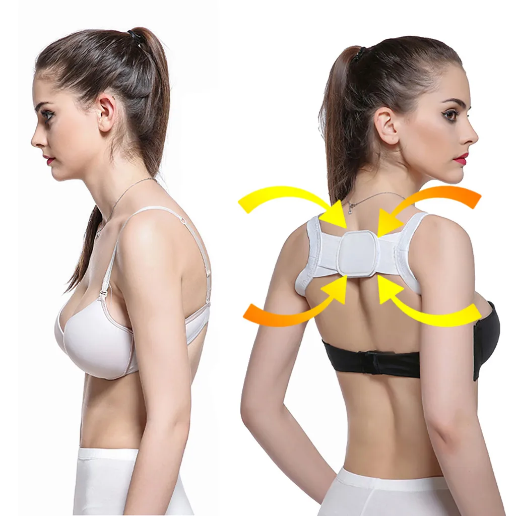 Women Posture Corrector Device Comfortable Back Support Braces Shoulders Chest Belt Ladies Solid color Camel strap support strap