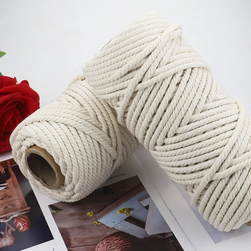 Litake Natural Macrame Cord 1 Roll 1-6mm Bohemia Natural Cotton