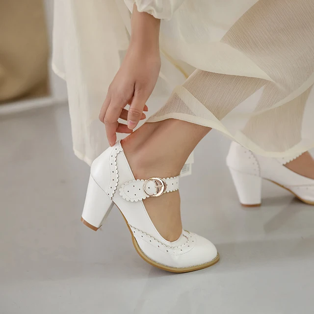 Heels Sylaiwao Women's Low Heeled Dress Paired Mary Jane