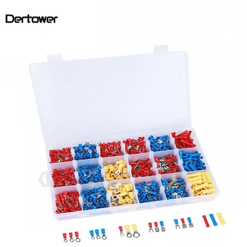 

Boxed Connection Terminal Combination 1200pcs Cold-Pressed Terminal Block Combination Set 18 Insulated Terminal Combinations