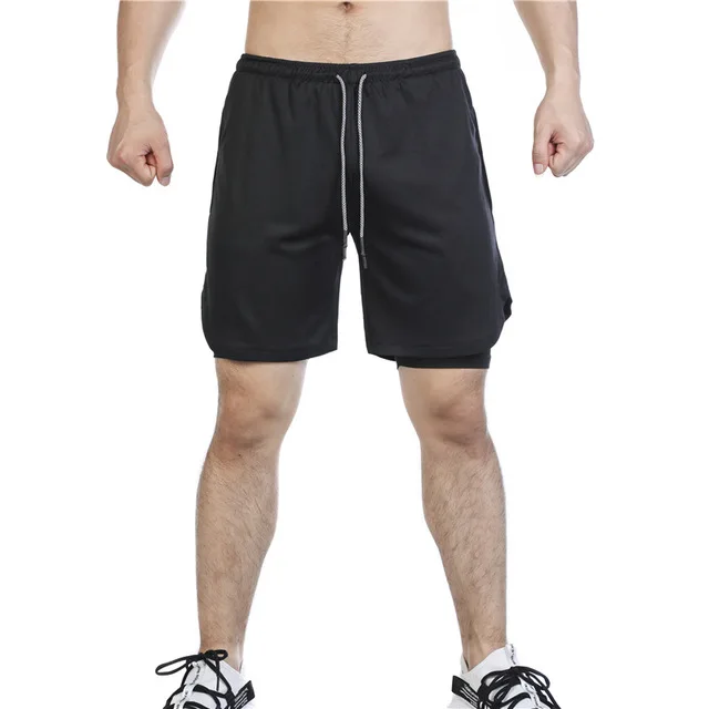 Новые двухслойные шорты мужские летние быстросохнущие дышащие шорты для бега спортивные тренировочные Короткие штаны для фитнеса - Цвет: The picture color