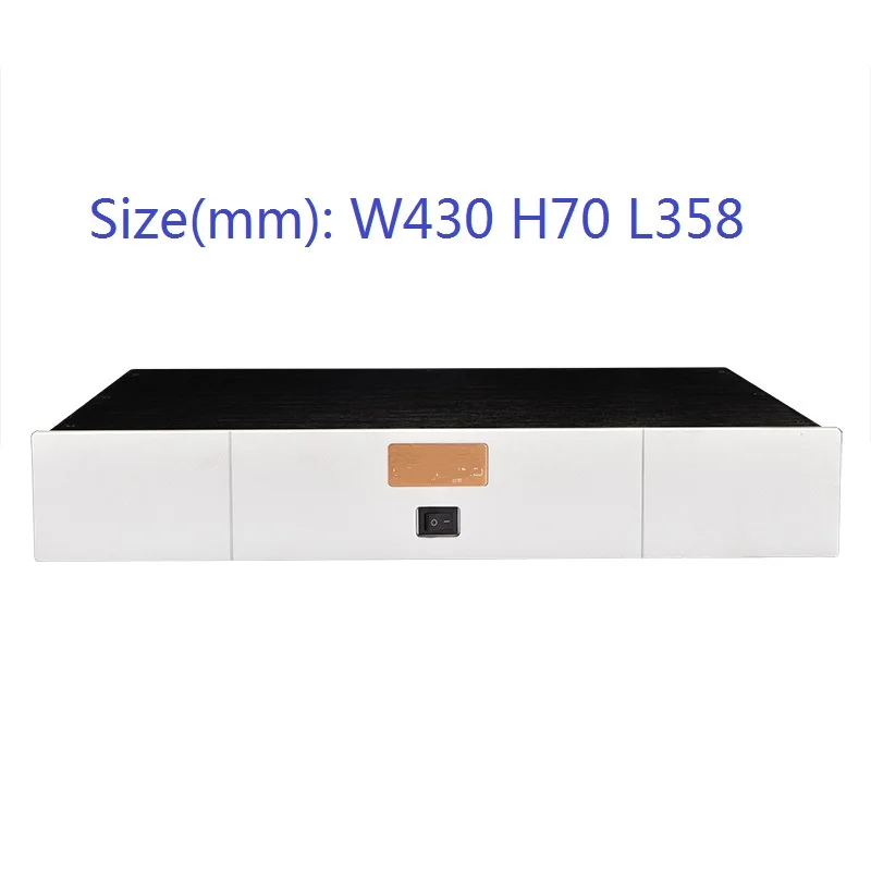 Carcasa de amplificador de aluminio tamaño W430 H70 L358, caja de preamplificador, fuente de alimentación, carcasa de bricolaje