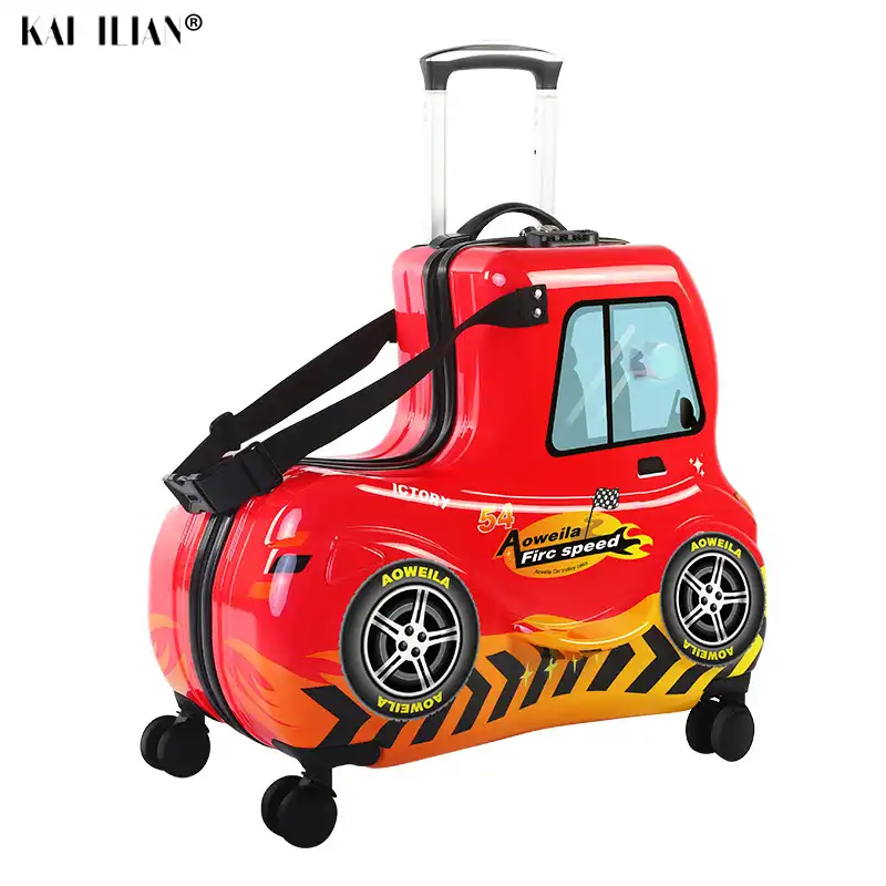 24 3d Araba Karikatur Cocuk Tekerlekli Bagaj Spinner Bavul Tekerlekleri Ogrenci Cok Fonksiyonlu Truva Ati Arabasi Cocuklar Seyahat Cantasi Aliexpress