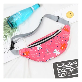 

BRIVILAS anti-theft kid waist bag printed fanny pack outdoor sport belt bag cute fasion cartoons casual travel money phone pouch