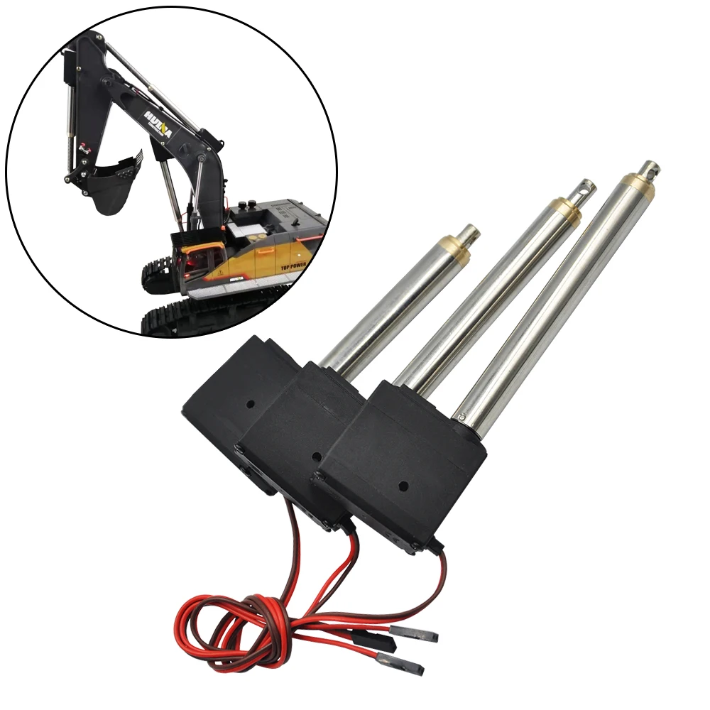 3 pièces bricolage mise à niveau bras conduite Servo partie pour HUINA 592 RC chenille voiture 22CH 1:14 1592 RC alliage pelle métal cylindre partie