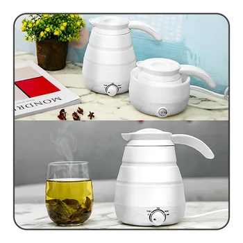 

SEAAN Protable Foldable Kettle Dual Voltage Collapsible Silicone Travel Water Boiler Camping Kitchen Orgnizable Electric Kettle