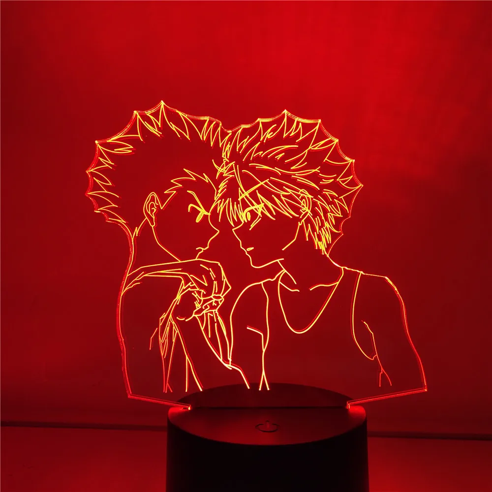 3D лампа Hunter X Freecs и Killua СВЕТОДИОДНЫЙ Ночник светильник Аниме фигурки Lampara HXH