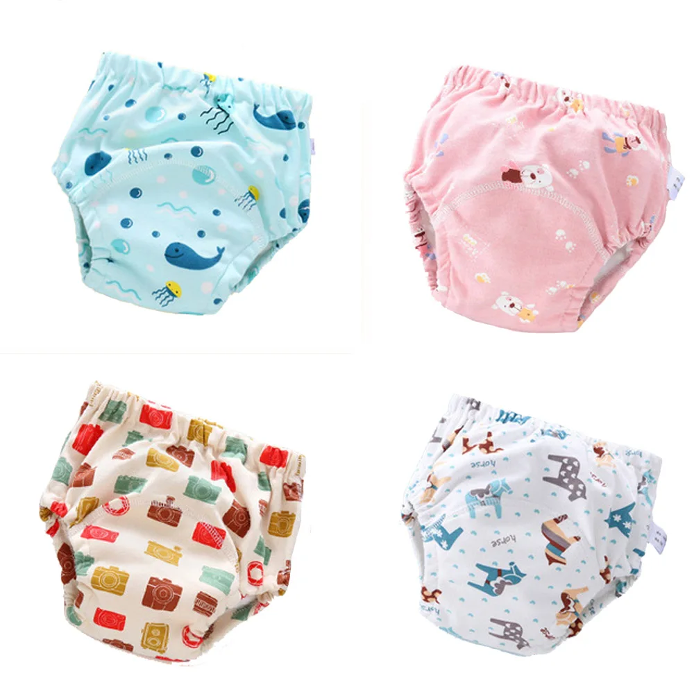 

Infants Child Nappy Changing Diapers Baby Washable Training 6 Layer Soft Cloth Pants Breathable Reusable Cotton Panties 0-3years