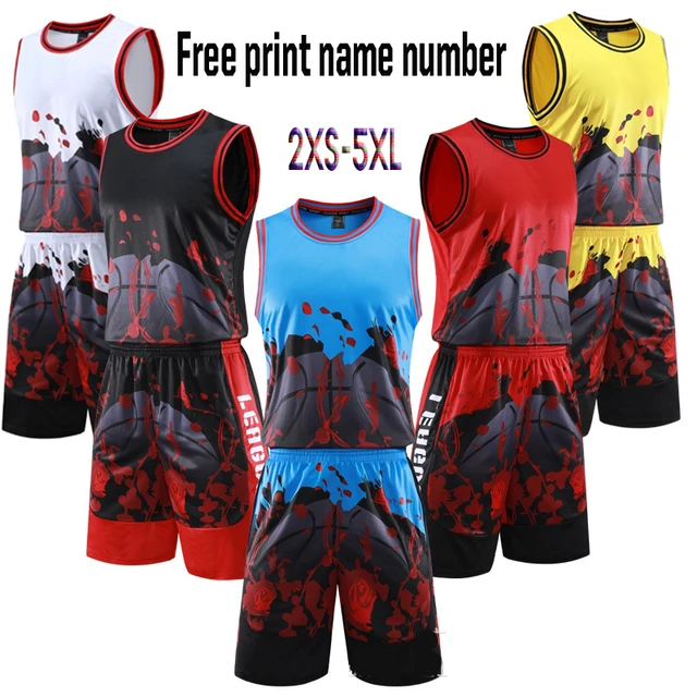  Basketball Jersey Shirt and Shorts for Men Boys, Team Uniform  Sportswear, Cartoon Doodle Ball Book Multi : Clothing, Shoes & Jewelry