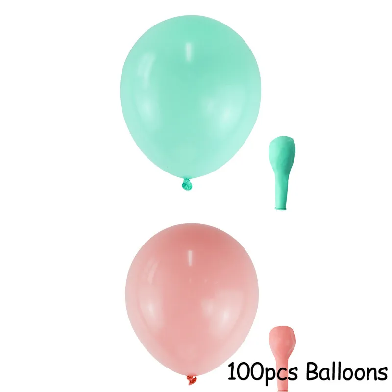 green pink 100p 100 шт. латексные шары в виде Макарон на свадьбу, день рождения, Рождество, декоративные вечерние шары, цветные гелиевые шары, Детские игрушечные шары, домашний декор - Цвет: green pink 100p