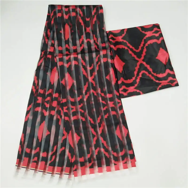 Горячая имитированный шелк Африканский принт ткань органза и лента для одежды материал ткань! F10161