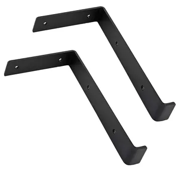 

2pcs Wall Rack Wall Hanging Board Suport Holder Iron Art Wall Triangular Bracket Bookshelf Holder (Black 15x4x15cm)