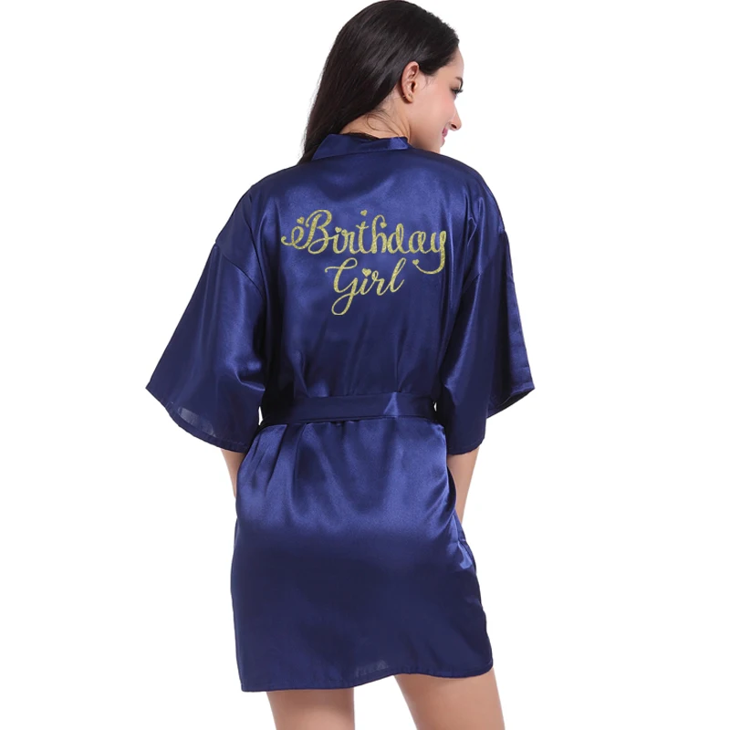 深蓝色 birthday Girl 金色