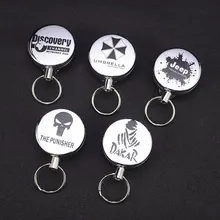 Fly Fishing Tackle Boxes Retractor Tools Badge Holder Retractable Key Chain Ring Reel Carabiners Clip Steel Wire Cord Pesca